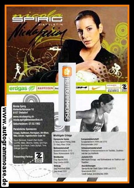 Autogramm Triathlon | Nicola SPIRIG | 2010 (Portrait Color)