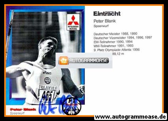 Autogramm Speerwurf | Peter BLANK | 1997 (Wurfszene SW) Eintracht Frankfurt