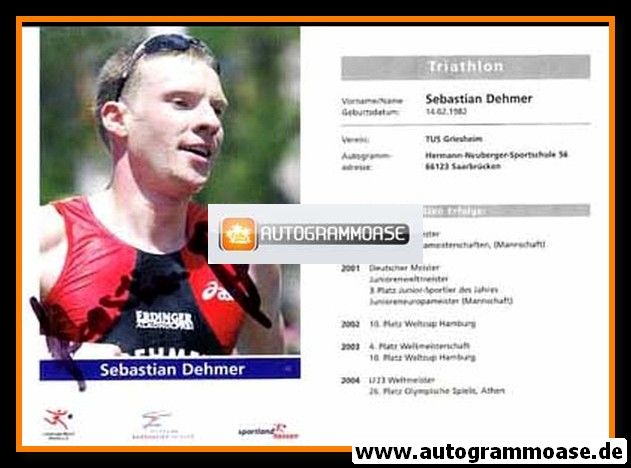 Autogramm Triathlon | Sebastian DEHMER | 2004 (Hessen)