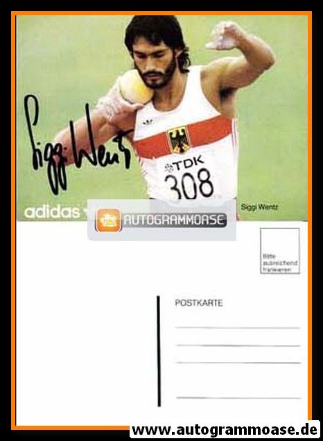 Autogramm Zehnkampf | Siggi WENTZ | 1980er (Adidas)