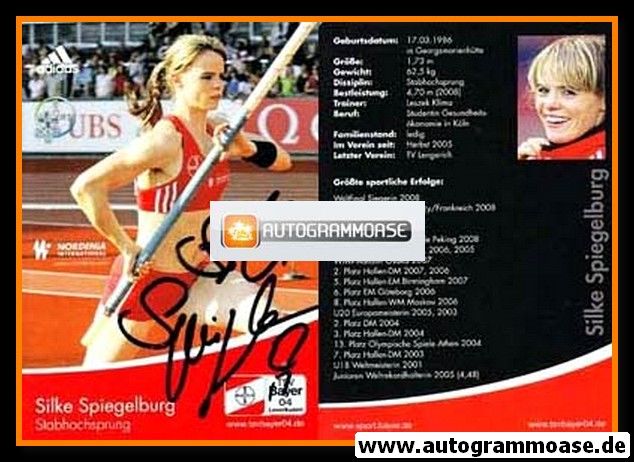 Autogramm Stabhochsprung | Silke SPIEGELBURG | 2008 (Bayer Leverkusen)