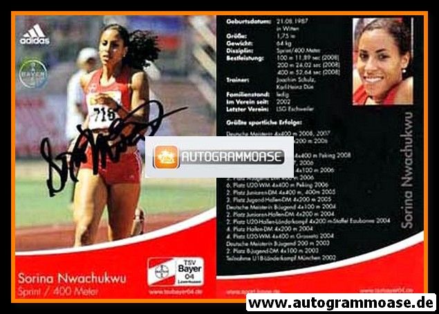 Autogramm Sprint | Sorina NWACHUKWU | 2008 (Bayer Leverkusen)