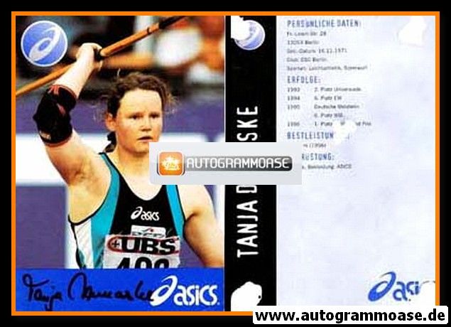 Autogramm Speerwurf | Tanja DAMASKE | 1996 (Asics)