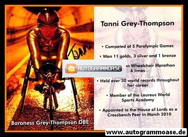 Autogramm Paralympics | Radsport | Tanni GREY-THOMPSON | 2010er (Portrait Color)
