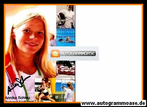 Autogramm Fünfkampf | Annika SCHLEU | 2000er Foto (Collage)