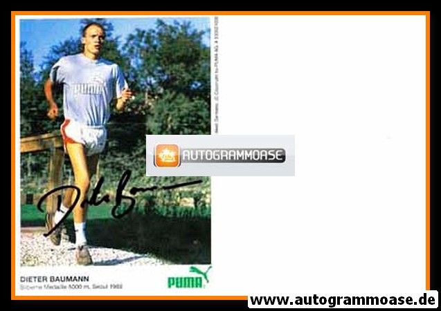Autogramm Langstrecke | Dieter BAUMANN | 1988 (Rennszene Color Puma) OS-Gold