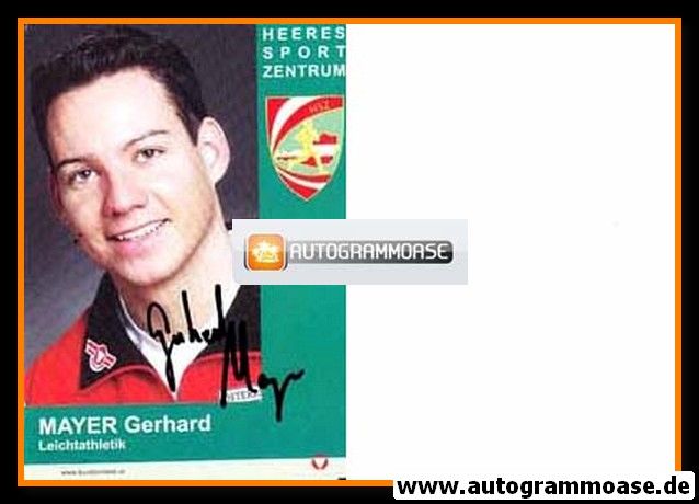 Autogramm Diskuswurf | Gerhard MAYER | 2000er (Portrait Color HSZ)
