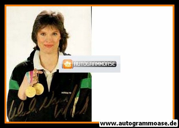 Autogramm Hochsprung | Ulrike MEYFARTH | 1980er (Portrait Color Medaillen) OS-Gold