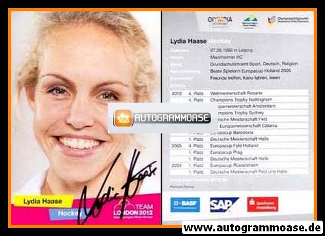 Autogramm Hockey | DHB | 2012 | Lydia HAASE (Team London)