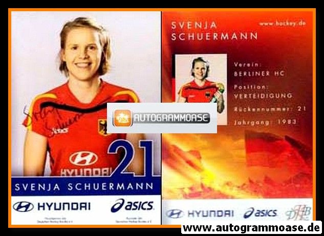 Autogramm Hockey | DHB | 2000er | Svenja SCHUERMANN (Asics Hyundai)