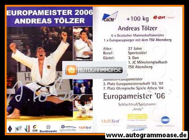 Autogramm Judo | Andreas TÖLZER | 2006 (EM)