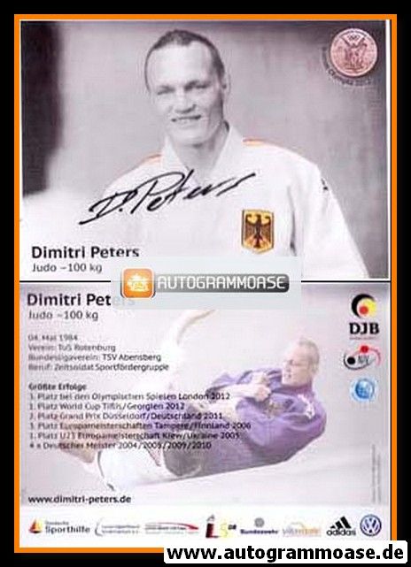 Autogramm Judo | Dimitri PETERS | 2012 (Portrait SW) OS-Bronze