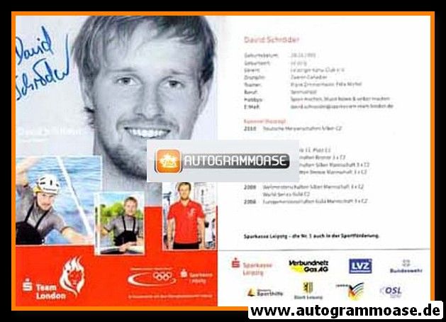 Autogramm Kanu | David SCHRÖDER | 2012 (Team London)