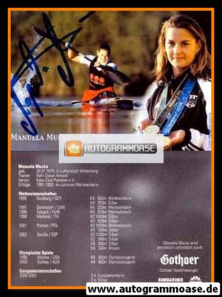 Autogramm Kanu | Manuela MUCKE | 2002 (KC Potsdam)