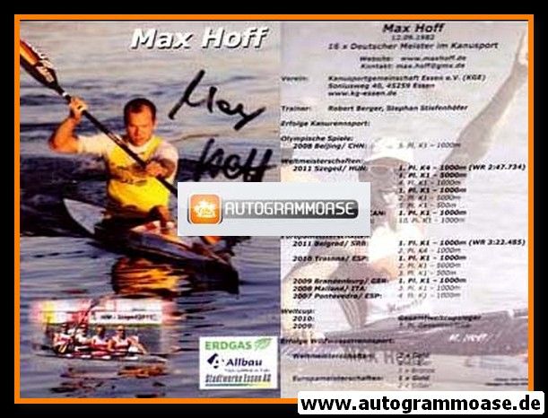 Autogramm Kanu | Max HOFF | 2011 (Collage)