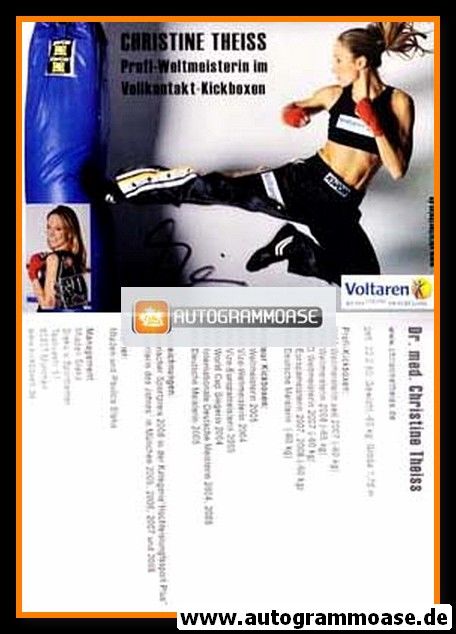 Autogramm Kickboxen | Christine THEISS | 2008 (Voltaren)