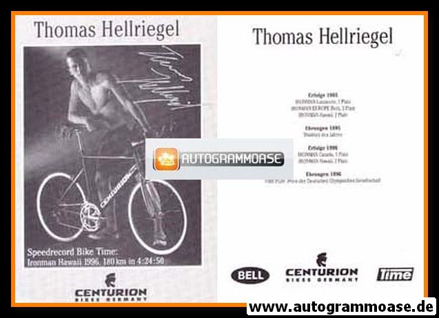 Autogramm Triathlon | Thomas HELLRIEGEL | 1990er (Centurion)