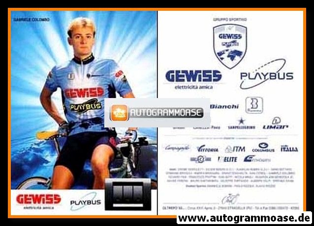 Autogrammkarte Radsport | Gabriele COLOMBO | 1993 (Gewiss Playbus)