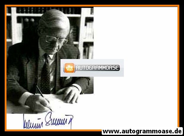 Autogramm Politik | SPD | Helmut SCHMIDT | 1970er Druck (Portrait SW) 1
