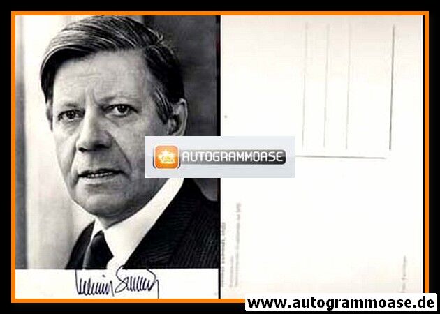 Autogramm Politik | SPD | Helmut SCHMIDT | 1970er Druck (Portrait SW) Darchinger
