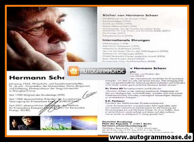 Autogramm Politik | SPD | Hermann SCHEER | 2000er (Lebenslauf)