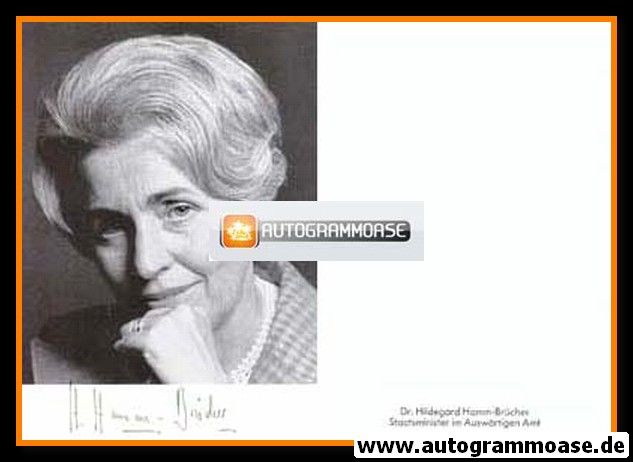 Autogramm Politik | FDP | Hildegard HAMM-BRÜCHER | 1970er (Portrait SW) 1