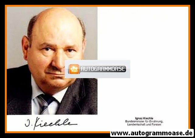 Autogramm Politik | CSU | Ignaz KIECHLE | 1980er Foto (Portrait Color)