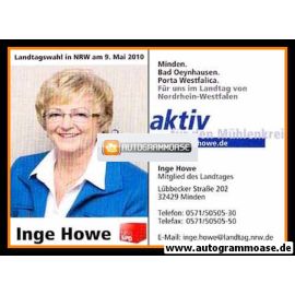 Autogramm Politik | SPD | Inge HOWE | 2010 (Landtagswahl)