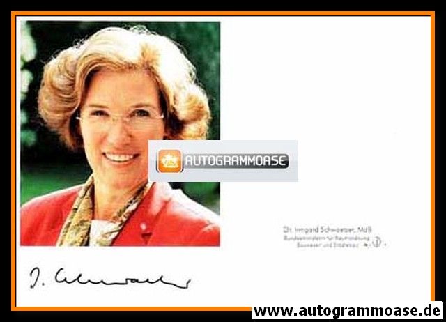 Autogramm Politik | FDP | Irmgard SCHWAETZER | 1990er (Portrait Color)
