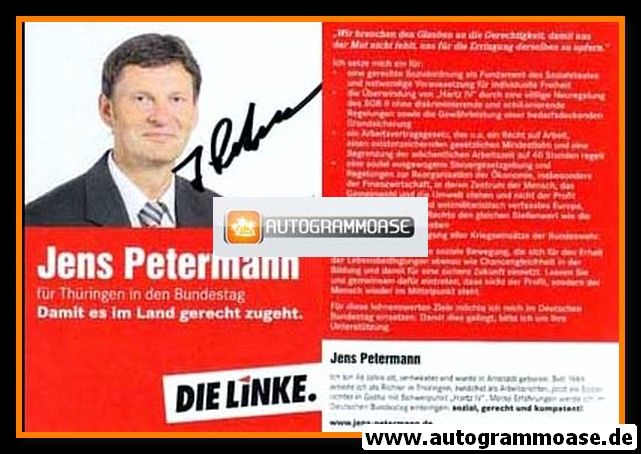 Autogramm Politik | LINKE | Jens PETERMANN | 2009 (Bundestagswahl)