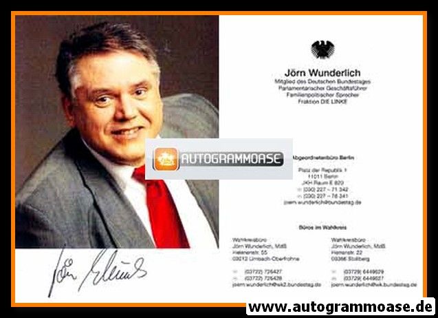 Autogramm Politik | LINKE | Jörn WUNDERLICH | 2010er (Portrait Color)