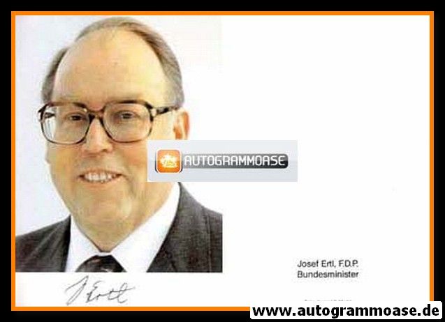 Autogramm Politik | FDP | Josef ERTL | 1980er (Portrait Color)