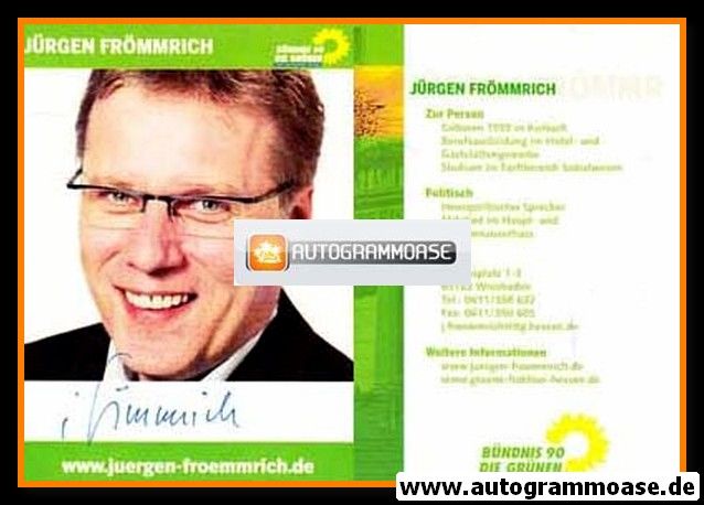 Autogramm Politik | GRÜNE | Jürgen FRÖMMRICH | 2010er (Portrait Color) 2