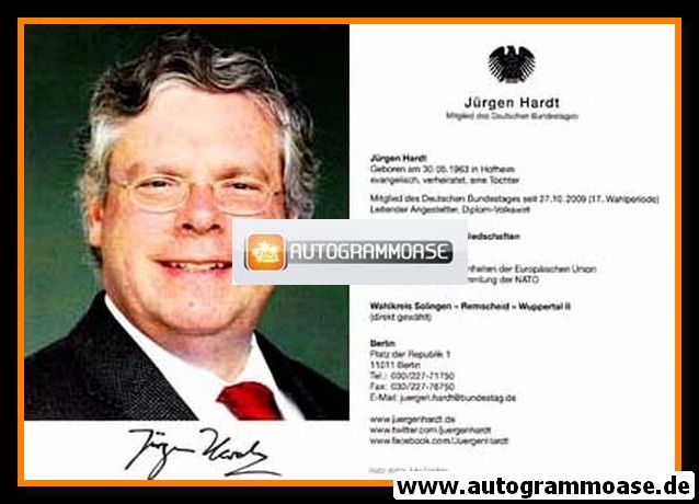 Autogramm Politik | CDU | Jürgen HARDT | 2010er (Portrait Color) 1
