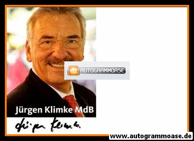 Autogramm Politik | CDU | Jürgen KLIMKE | 2000er (Portrait Color)