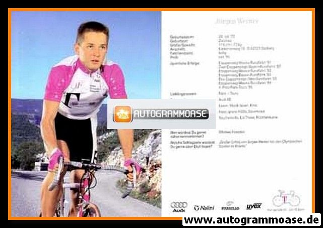 Autogrammkarte Radsport | Jürgen WERNER | 1996 (Telekom)