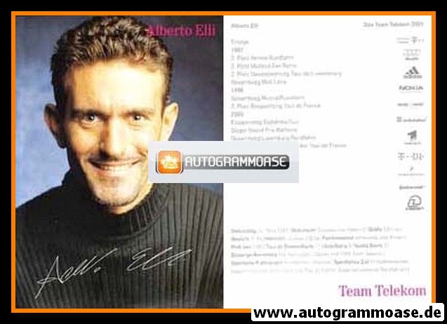 Autogramm Radsport | Alberto ELLI | 2001 Druck (Telekom)