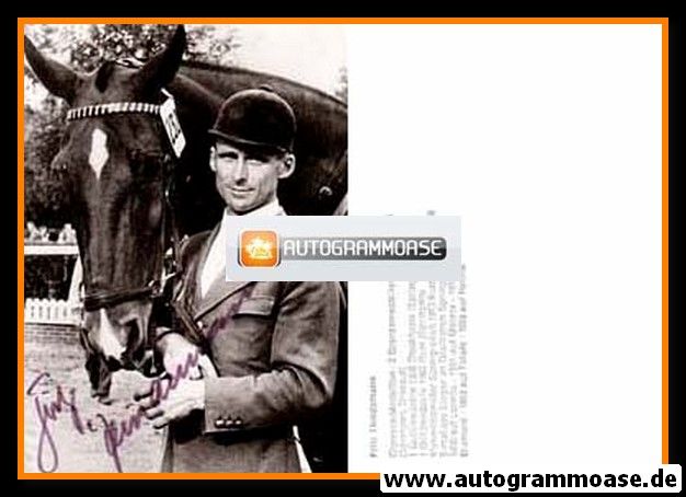 Autogramm Reiten | Fritz THIEDEMANN | 1960er (Portrait SW) OS-Gold