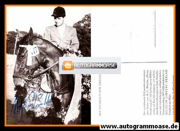 Autogramm Reiten | Hans Günter WINKLER | 1955 (Portrait SW) OS-Gold