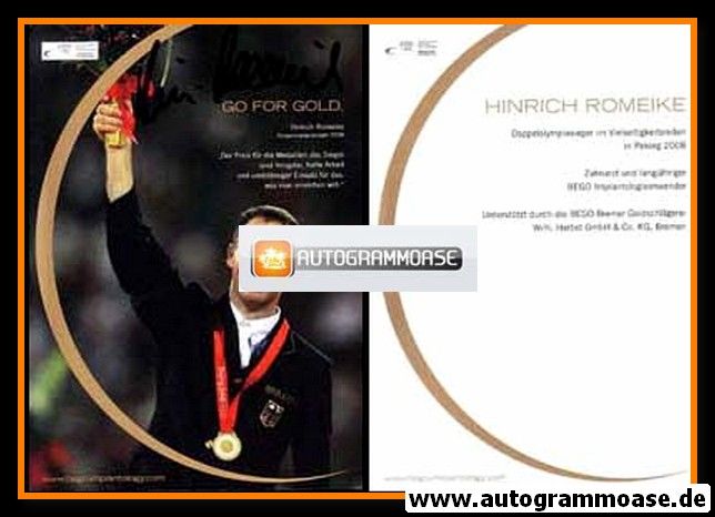 Autogramm Reiten | Hinrich ROMEIKE | 2010er (BEGO)