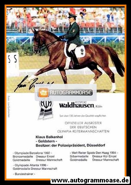 Autogramm Reiten | Klaus BALKENHOL | 2000er (Waldhausen)
