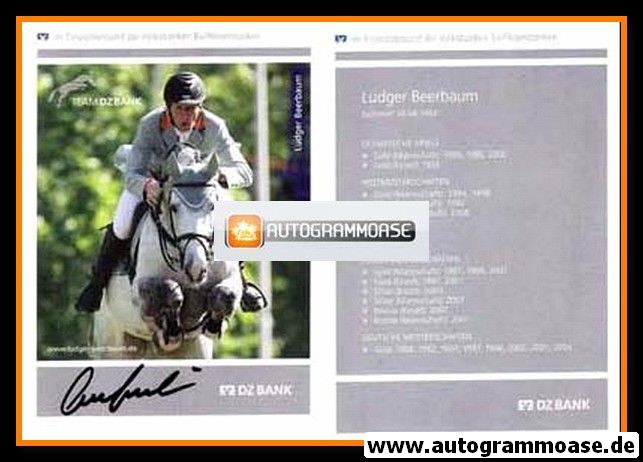 Autogramm Reiten | Ludger BEERBAUM | 2007 (Sprungszene Color DZ Bank) OS-Gold