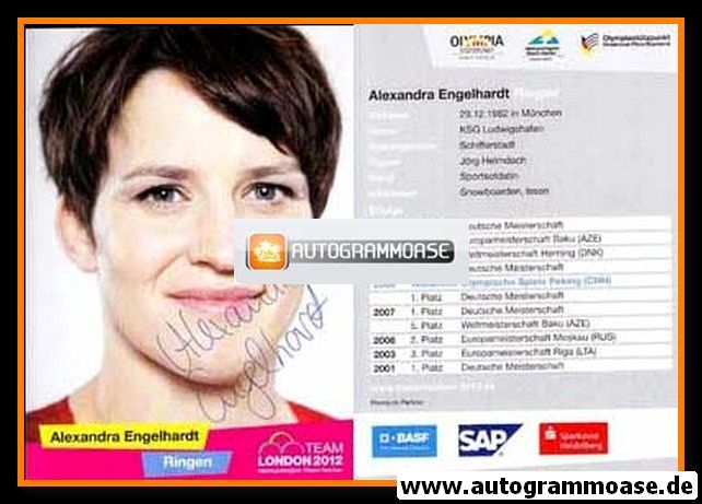 Autogramm Ringen | Alexandra ENGELHARDT | 2012 (Team London)