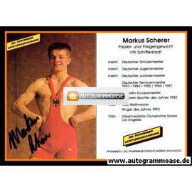 Autogramm Ringen | Markus SCHERER | 1984 (Portrait Color Pfrimmer) OS-Silber