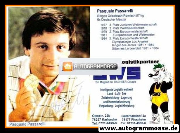 Autogramm Ringen | Pasquale PASSARELLI | 1984 (Portrait Color SWS) OS-Gold