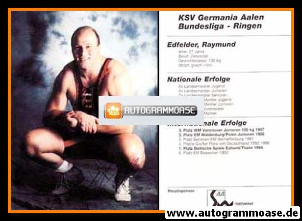 Autogramm Ringen | Raymund EDFELDER | 1995 (KSV Aalen)