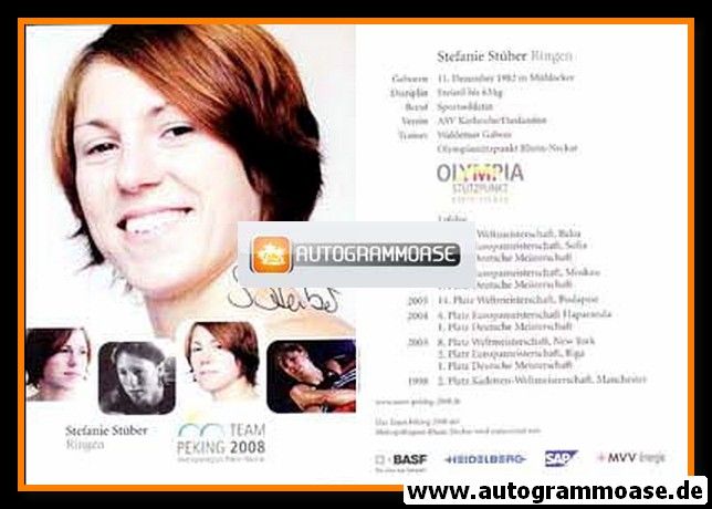 Autogramm Ringen | Stefanie STÜBER | 2008 (Team Peking)
