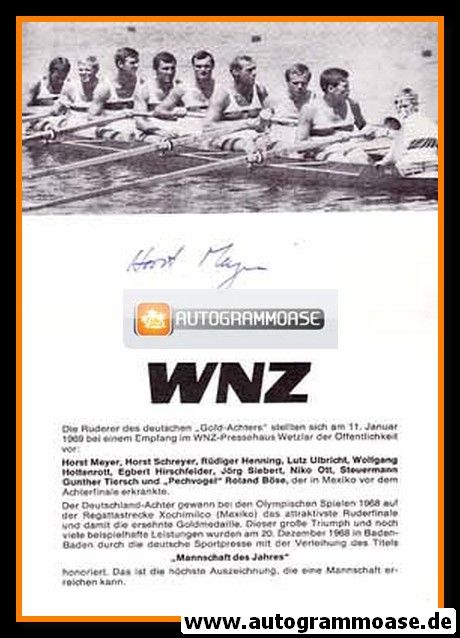 Autogramm Rudern | Horst MEYER | 1969 (Team Achter WNZ) OS-Gold