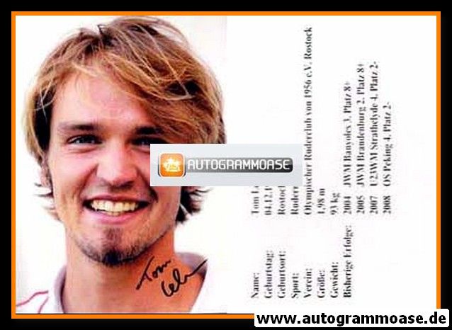 Autogramm Rudern | Tom LEHMANN | 2008 (Portrait Color)