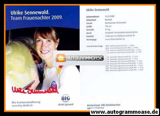 Autogramm Rudern | Ulrike SENNEWALD | 2009 (BIG)